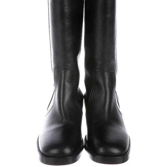 Diorodeo Black Leather Moto Boots, Size 37 - Picture 5 of 7